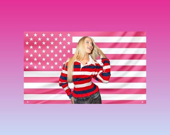 Freya Skye Flag, Pink Aesthetic Wall Flag, Freya Skye Pink USA Flag, Pop Singer Room Decor