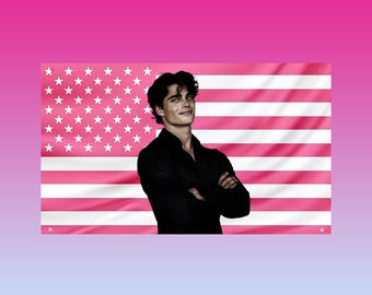 Kai Azer Pink American Flag – Powerless Book Boyfriend Wall Flag | BookTok Romance Dorm Frat Room Decor