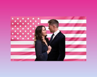The Rookie Chenford Pink USA Flag — Tim Bradford & Lucy Chen Aesthetic Tapestry, Iconic TV Couple Decor