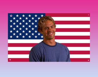 Bandera de Paul Walker – Pancarta de pared de la saga Fast & Furious de Brian O'Conner / Decoración de dormitorio universitario de películas de coches