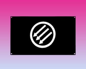 Three Arrows Flag, Anti Fascist Symbol Banner, Political Protest Wall Art, Minimalist Resistance Flag, Activist Decor