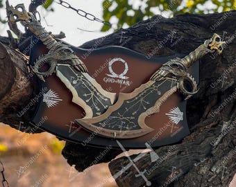 God of War Blades of Chaos: Kratos Sword Replica Metal Twin Blade, Gamer Collectible Gift, Kratos Metal Cosplay