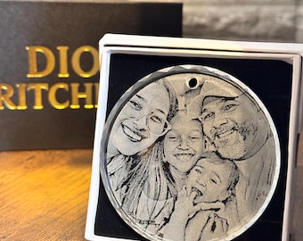 Personalized K9 Crystal Christmas Ornament: Laser Engraved Photo Gift