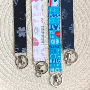 Nurse Paramedic Healthcare Lanyard, Fabric Lanyard, Keychain, ID Badge Holder