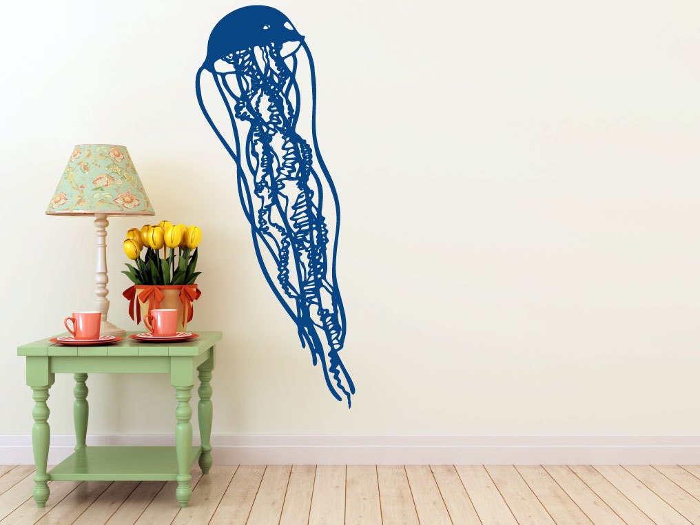Jellyfish Wall vinyl DECAL fish ocean sea Animal interior Etsy