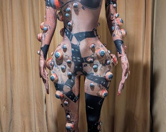 Disfraz de monstruo de Halloween con ojos (listo para enviar)