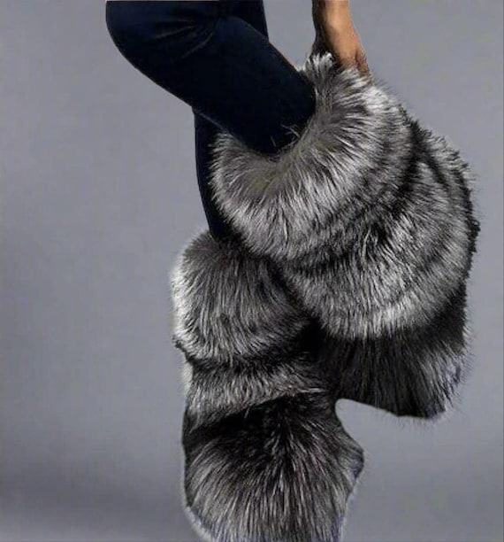 Natural Fox Fur Leg Warmers: Custom Colors,  Made in any Length-By PrimaDND