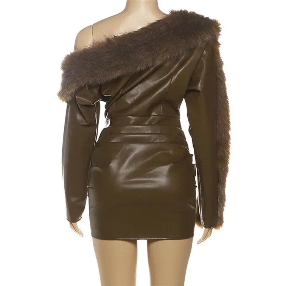 leather fur dress Leather: Dress with Long Fringe