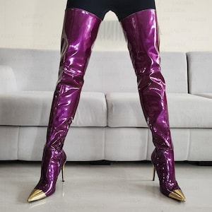 Thigh-High Boots - Shiny Plus SIze, Custom Sizing-By PrimaDND