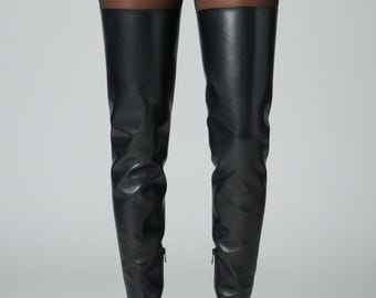 Overknee Gummistiefel: Naturlatex Stretch (Spezialanfertigung)