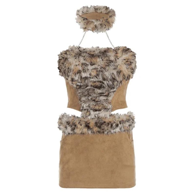 Two-Piece Faux Fur Skirt Set: Soft Tube Mini (Custom Fit Available)-By PrimaDND image 4