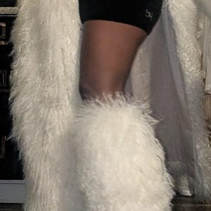 Mongolian Fur Leg Warmers, Faux or Real (Custom Lengths & Colors)-By PrimaDND