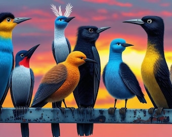 Digital Wall Art Digital Wall Art Birds On Wire Wall Art Wall Art