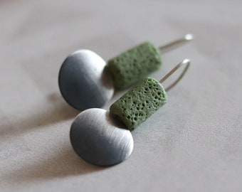 Forest green sterlin silver earrings