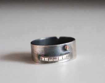 Band Silver Ring - Geometric ring