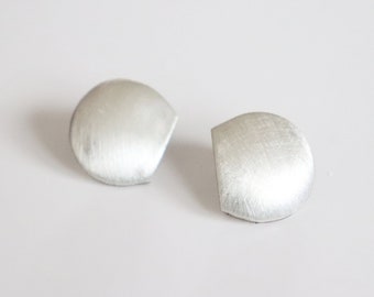 Moon inspired sterling silver stud earrings for woman