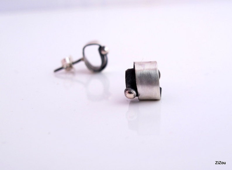 Minimal silver stud earrings, Sterling Silver Studs, Sterling silver Earrings , modern simple waerable image 1