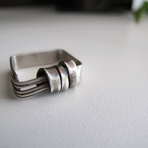 Silver ring play, unique sterling silver ring, modern, cool, everyday silver ring, gift for woman image 5