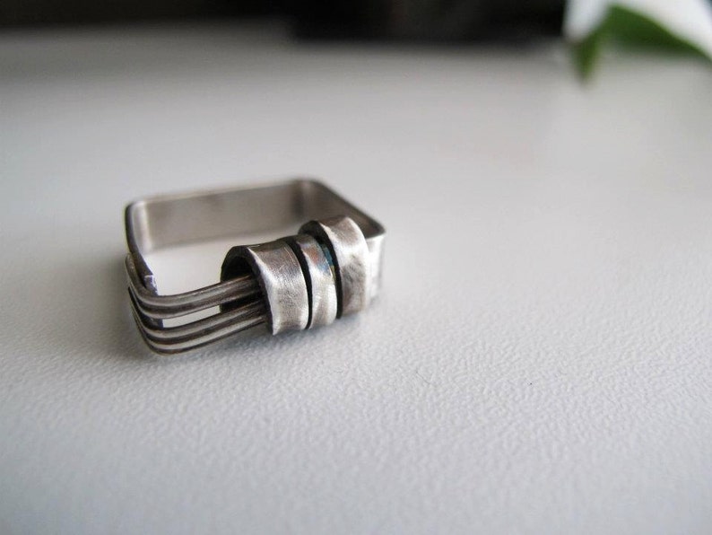 Silver ring play, unique sterling silver ring, modern, cool, everyday silver ring, gift for woman image 5