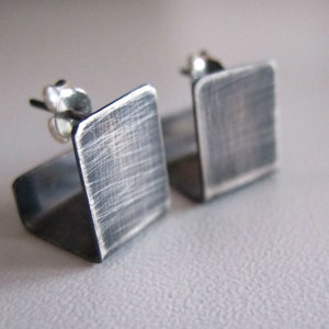 Silver stud earrings, minimal studs, modern stud earrings, gift for her