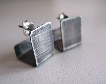 Silver stud earrings, minimal studs, modern stud earrings, gift for her