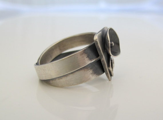 Anillo Flor De Plata De Ley. Anillo De Flores De Diseño único