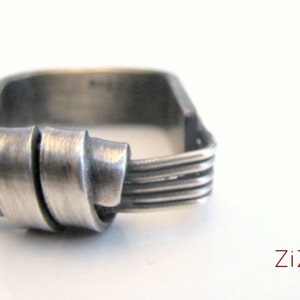 Silver ring play, unique sterling silver ring, modern, cool, everyday silver ring, gift for woman image 4
