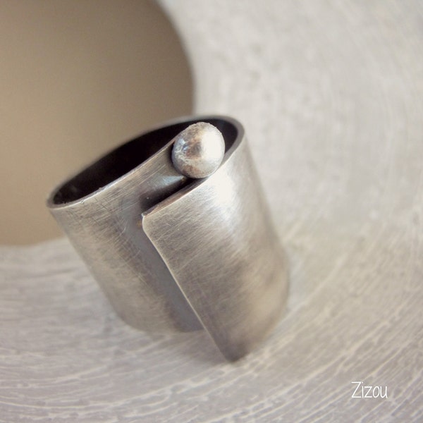 Anello a fascia larga per ricciolo da donna, anello regalo per lei, anello per tutti i giorni, misura dell'anello 12