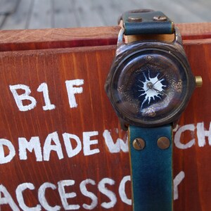 Vintage Retro Handcraft Watch with Leather Strap /// G-BlueHoleR Perfect Gift for Birthday and Anniversary image 4