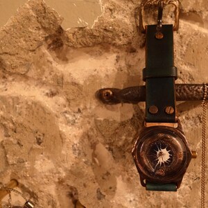 Vintage Retro Handcraft Watch with Leather Strap /// G-BlueHoleR Perfect Gift for Birthday and Anniversary image 3