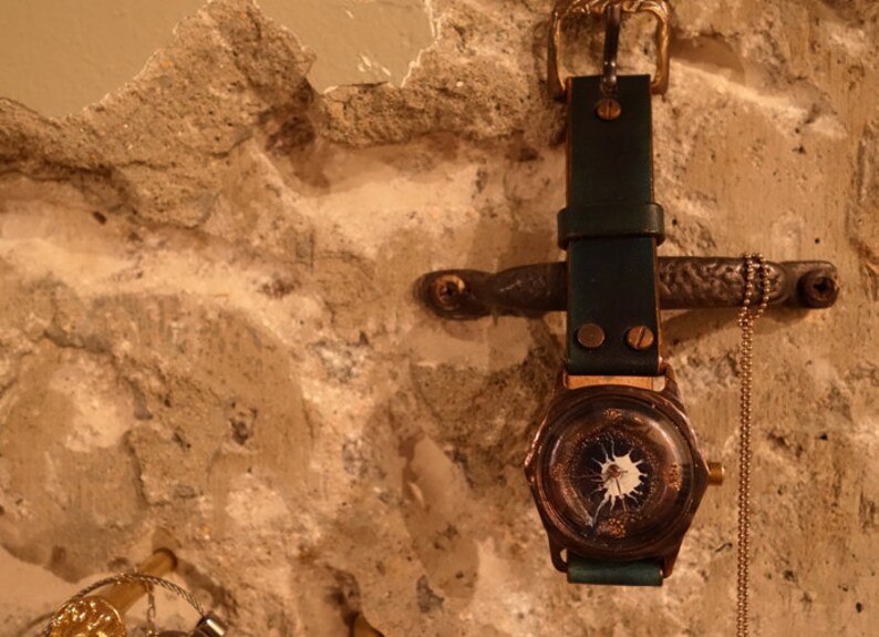 Vintage Retro Handcraft Watch with Leather Strap /// G-BlueHoleR Perfect Gift for Birthday and Anniversary image 3