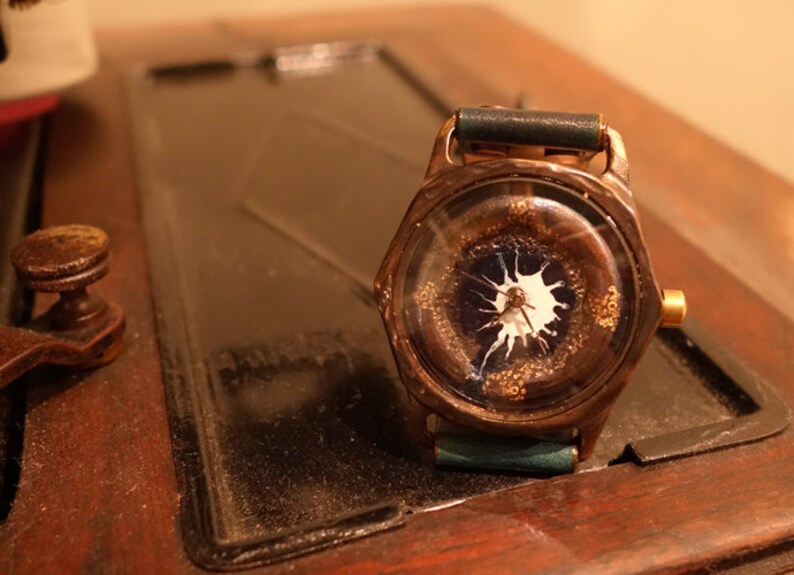 Vintage Retro Handcraft Watch with Leather Strap /// G-BlueHoleR Perfect Gift for Birthday and Anniversary image 2