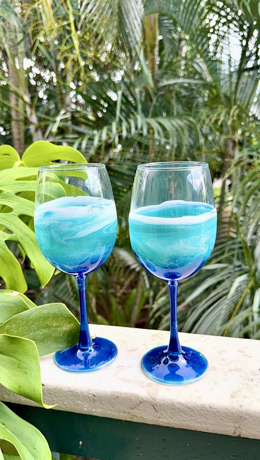 Ocean Themed Stemmed Wine Glasses - Etsy