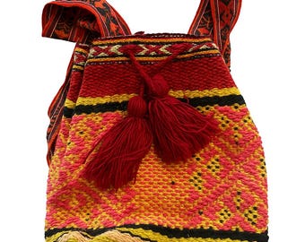 Handmade Peruvian Wool Backpack | Colorful Andean Boho Bag  display picture 3