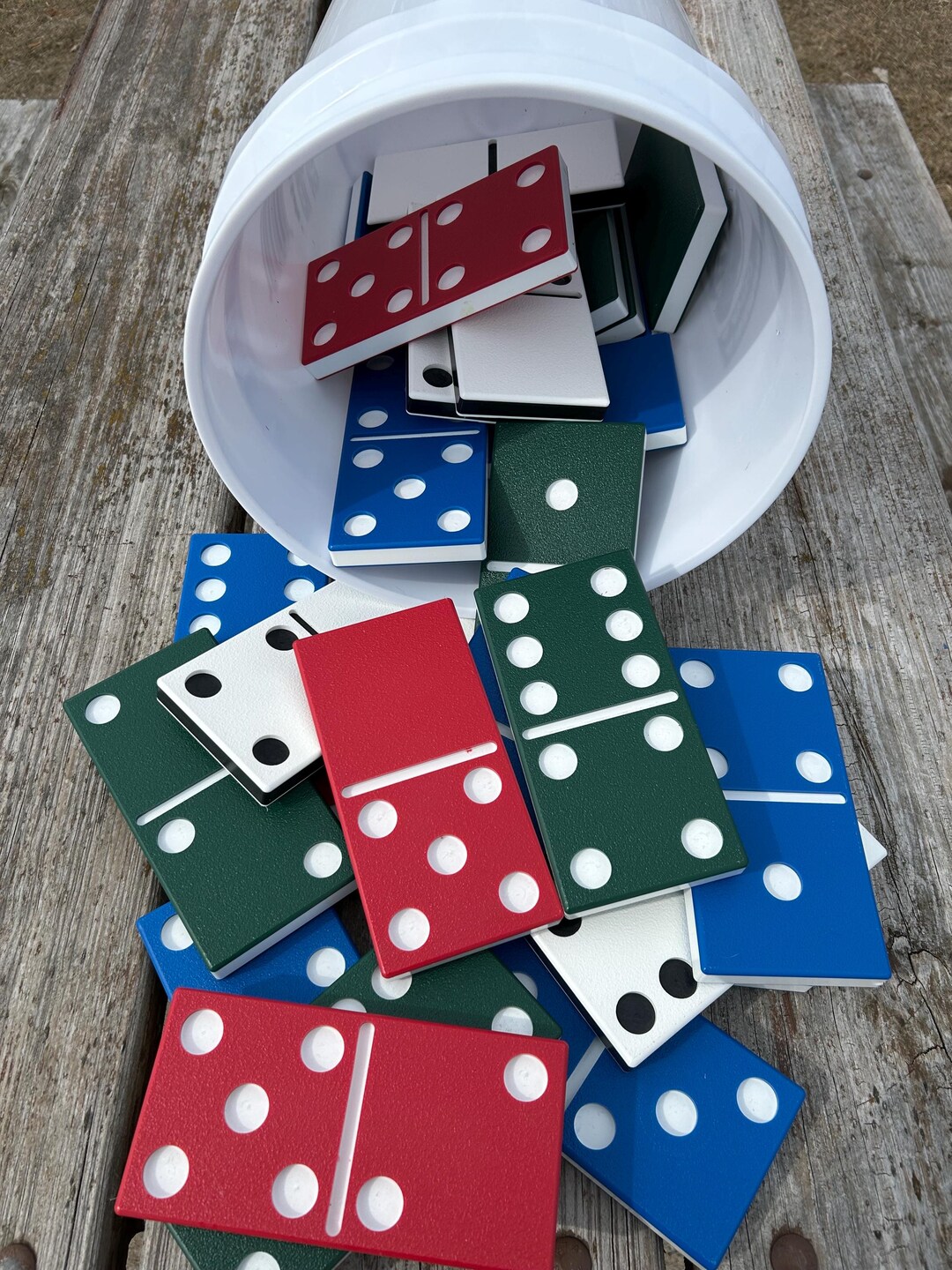 Giant Yard Domino Set – 7” HDPE Outdoor Lawn Game With Bucket - Etsy