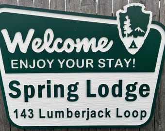 Custom HDPE Cabin Lake House Garage Sign – Weatherproof Business Plastic Sign