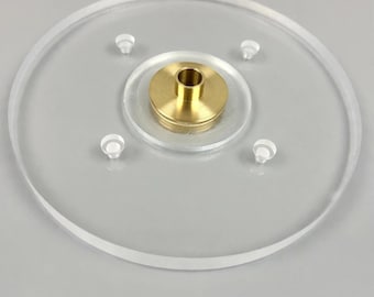 6" Router Base Plate for Compact Router | 1/2" Thick Cast Acrylic Sub Base | Guide Bushing Compatible Trim Router Base