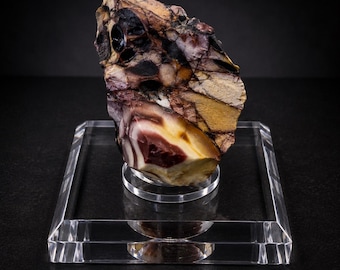 Clear Acrylic Square Mineral Display Base with Center Hole, Rock & Specimen Stand