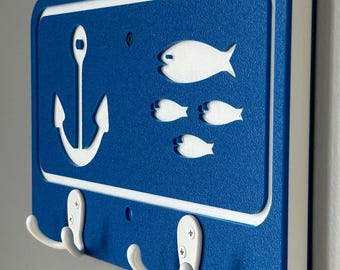 Nautical Coat Rack |  Wall Hooks | personalized Lake House Entryway Organizer national park style symbol