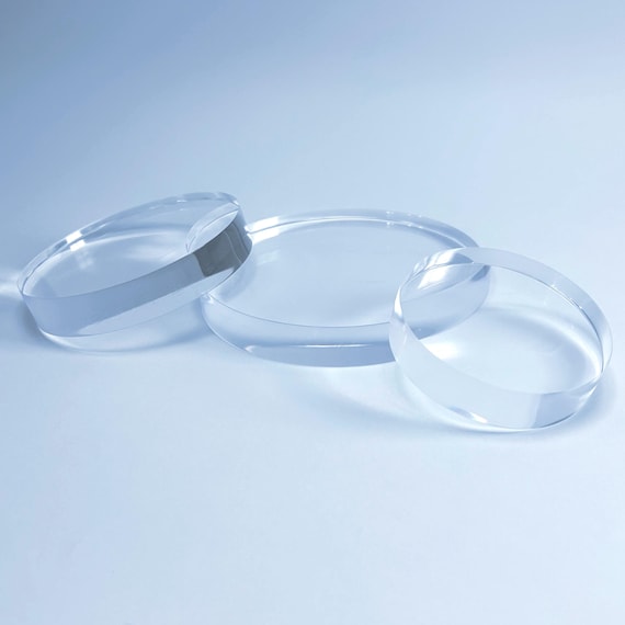 Clear Acrylic Circle thick Display Base | Hand Finished Round Stand