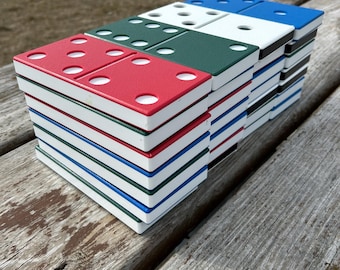 Giant Yard Domino Set – 7” HDPE Outdoor Lawn Game with Bucket