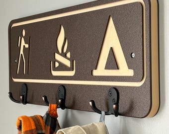National park style personalized  Decor wall  Hooks