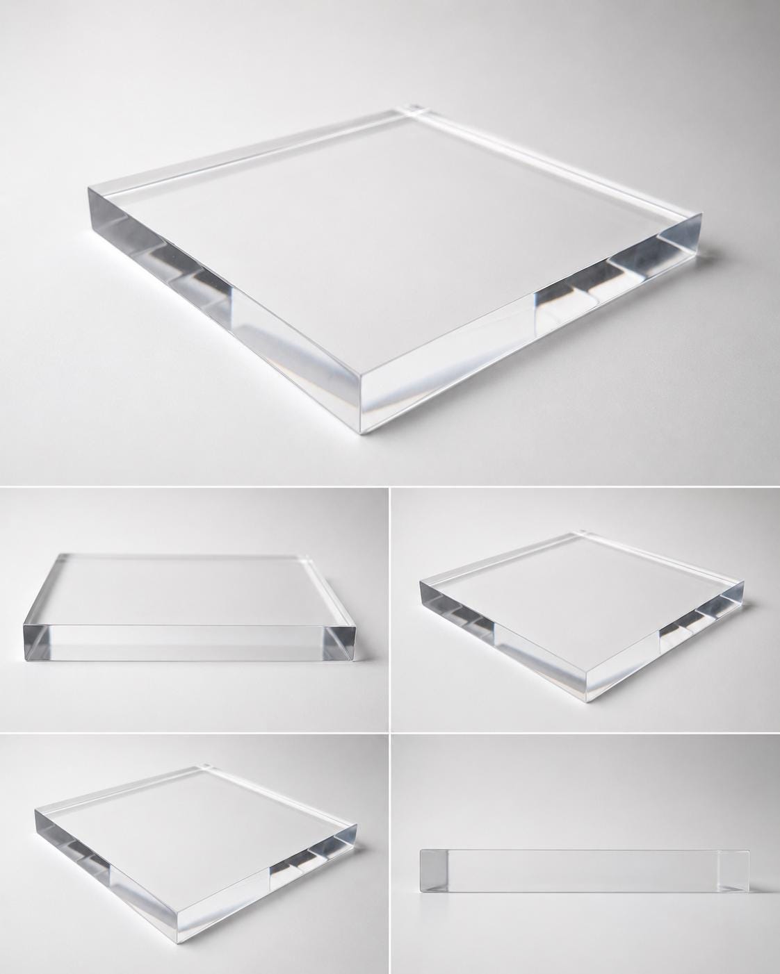 Square Display Base Thick Clear Acrylic Square Display Base | Polished Lucite Stand for ...