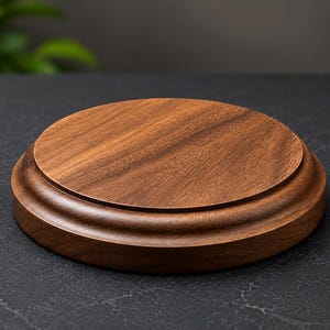 Solid Black Walnut Display Pedestal, Handcrafted Wood Base for Collectibles