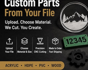 Custom CNC Cut Parts From Your Vector File, Acrylic, HDPE, PVC, Wood