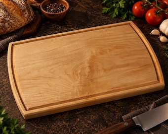 Solid Maple Cutting Board | 14.5" x 9" One-Piece Hardwood Serving Board