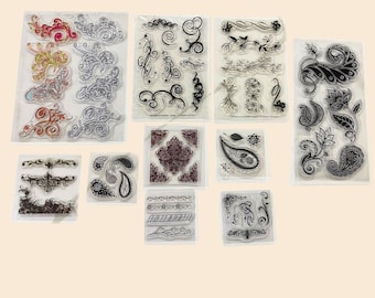 Sellos transparentes Flourishes & Paisleys / Scrapbooking, Cardmaking, Journaling / Nuevo sin embalaje