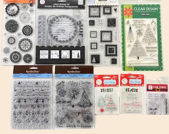 Lote de sellos transparentes navideños / Navidad / Invierno / Felices fiestas / Scrapbooking / Tarjetas / Manualidades