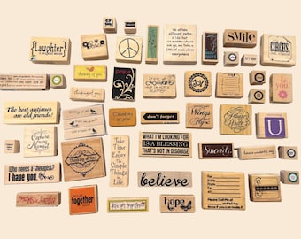 Sentiment Rubber Stamps | Quotes, Sayings, Words | New & Gently Used Wood Block Stamps