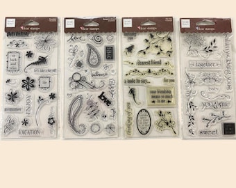 Sellos transparentes de Heidi Grace / Sellos para scrapbooking con sentimientos, flores, amistad y vacaciones